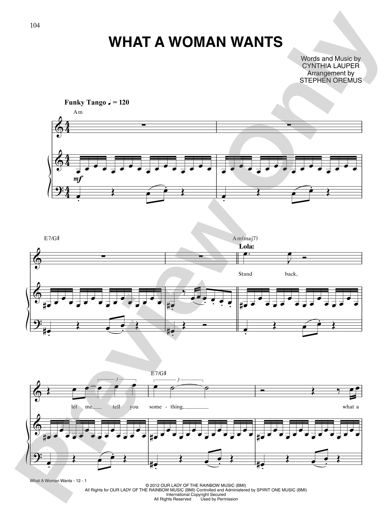 What a Woman Wants (from Kinky Boots): Piano/Vocal/Chords