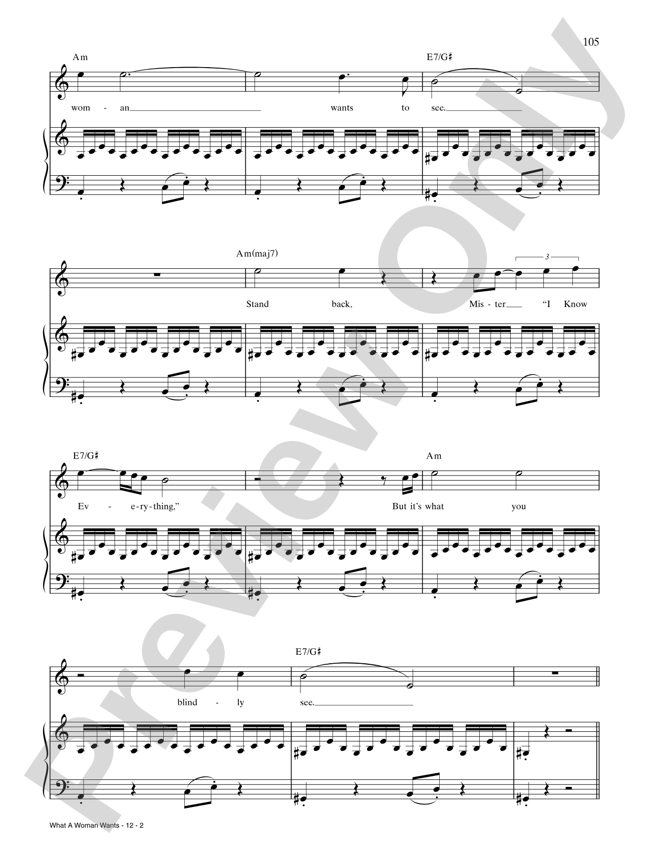 What a Woman Wants (from Kinky Boots): Piano/Vocal/Chords