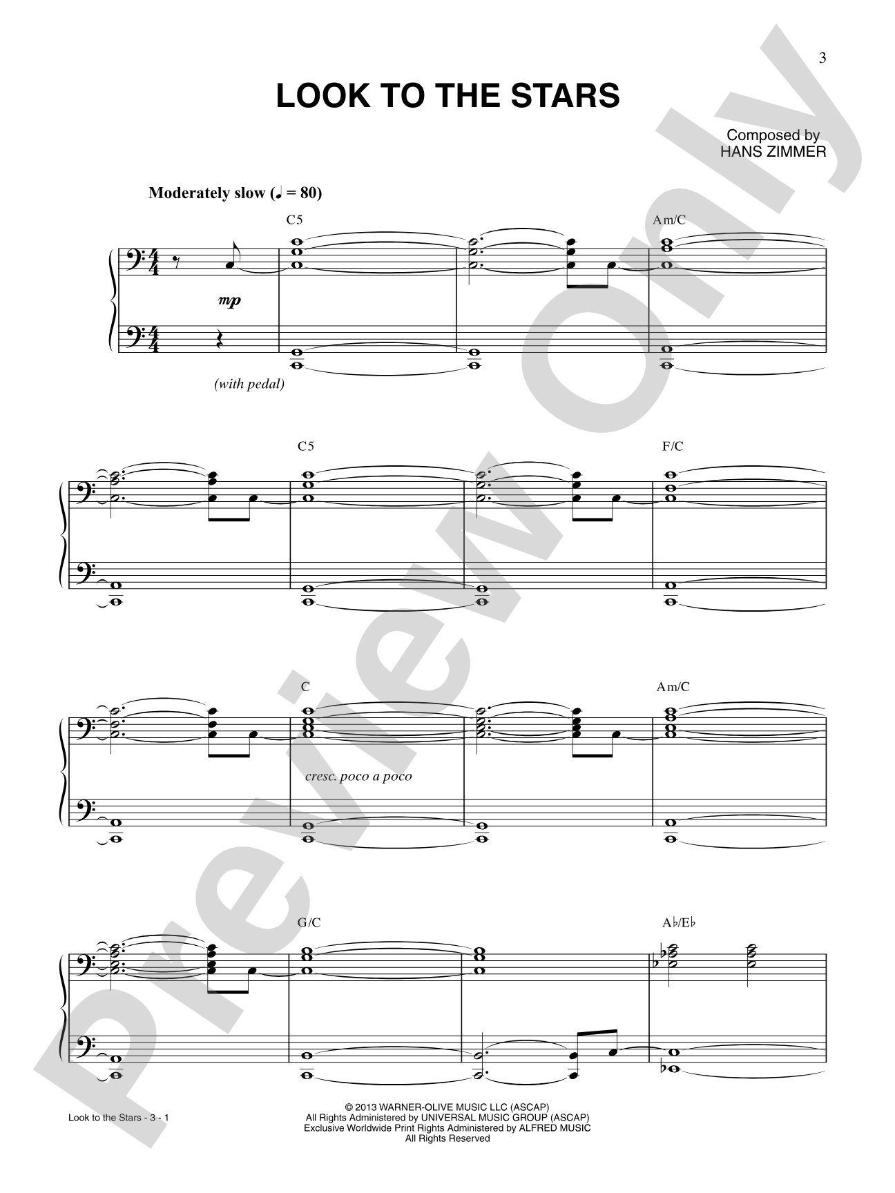 Look to the Stars (from Man of Steel): Piano