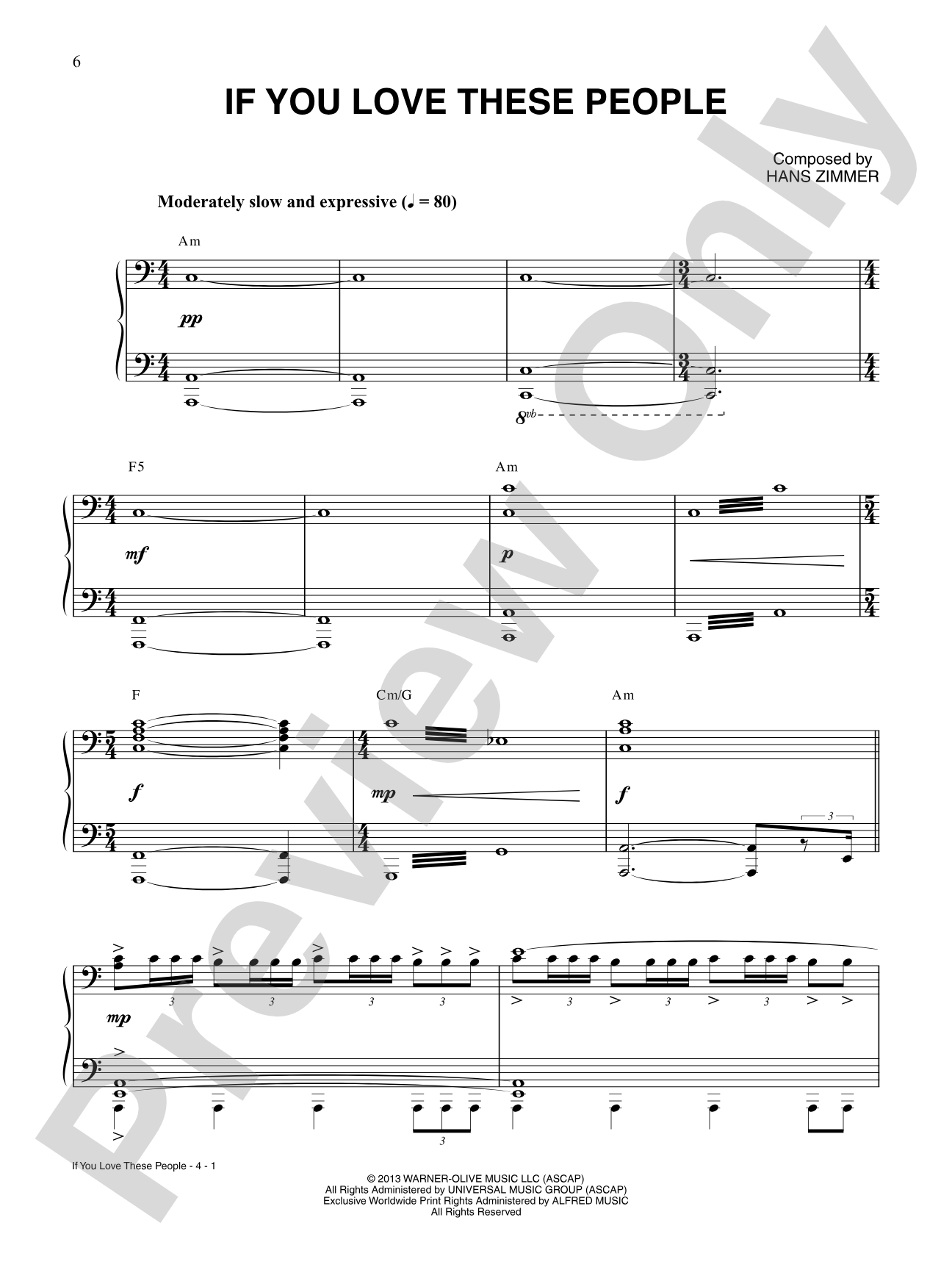 If You Love These People (from Man of Steel): Piano