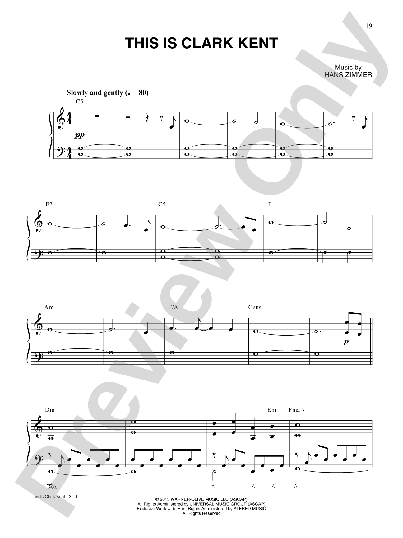 This Is Clark Kent (from Man of Steel): Piano