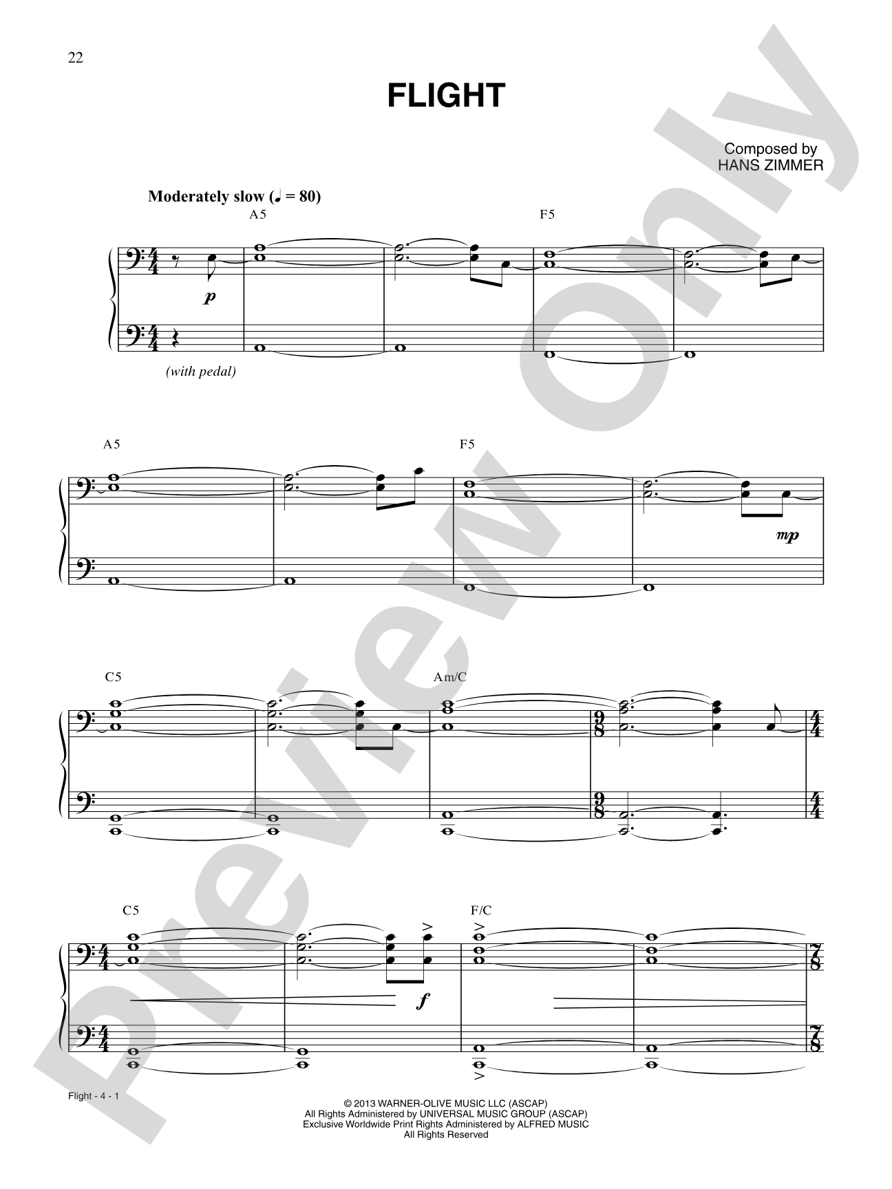 Flight (from Man of Steel): Piano