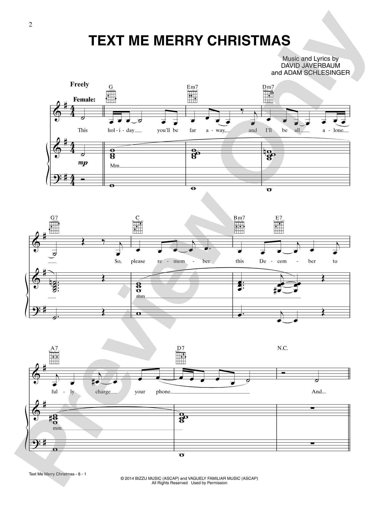 Text Me Merry Christmas: Piano/Vocal/Guitar Digital Sheet Music