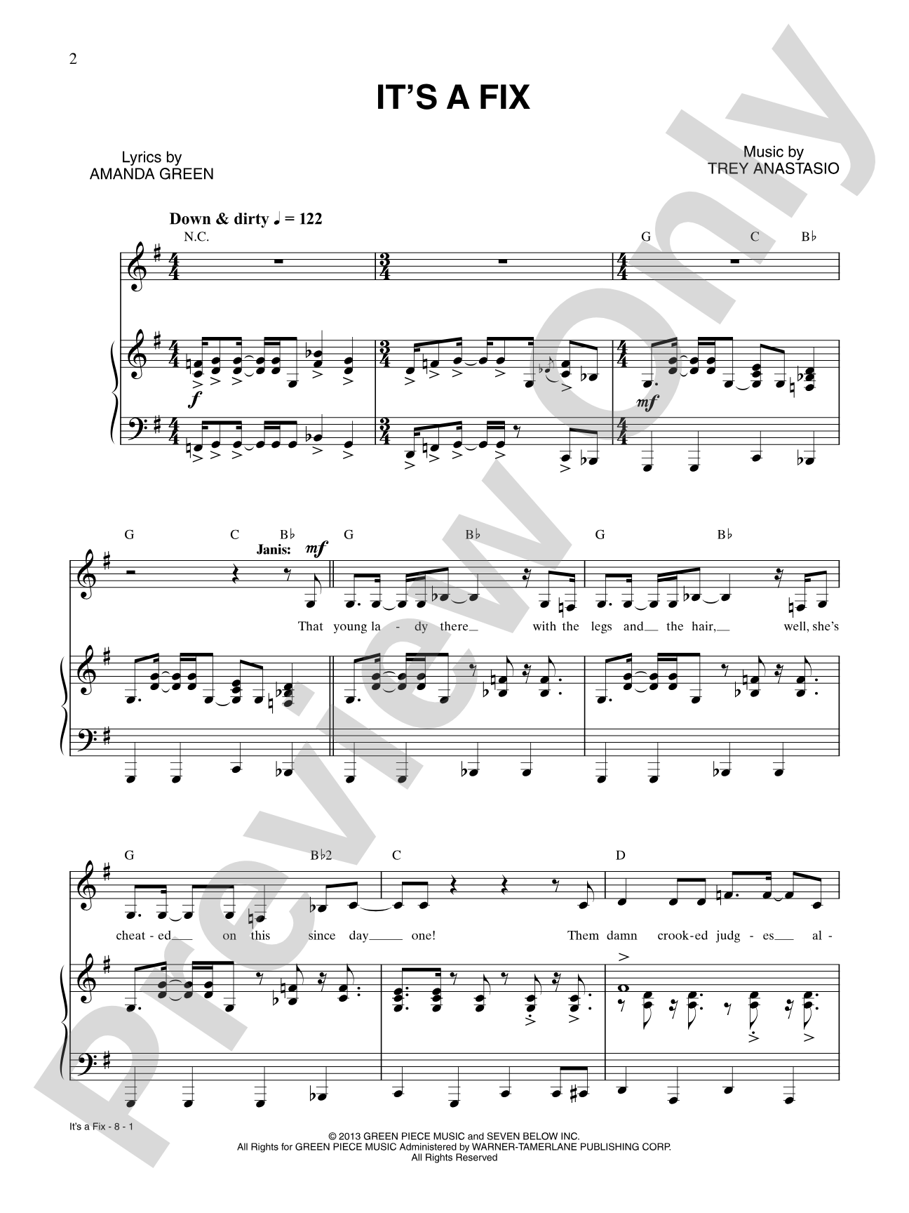 It's a Fix: Piano/Vocal/Chords Digital Sheet Music