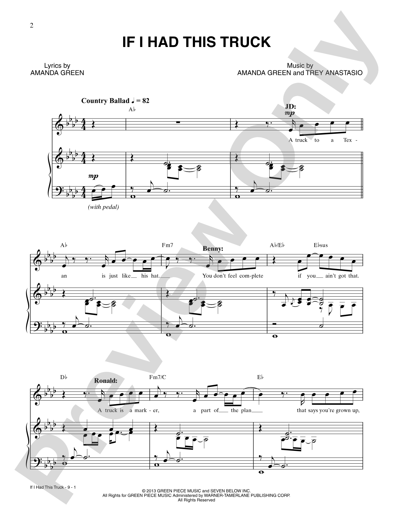 If I Had This Truck: Piano/Vocal/Chords Digital Sheet Music