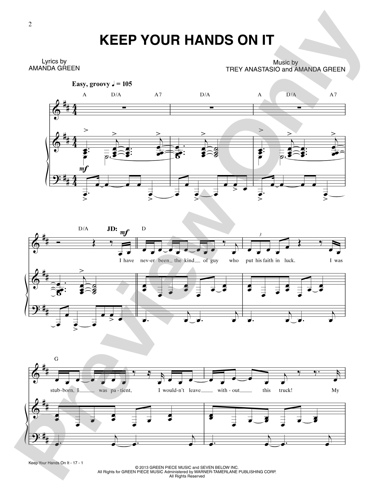 Keep Your Hands on It: Piano/Vocal/Chords Digital Sheet Music