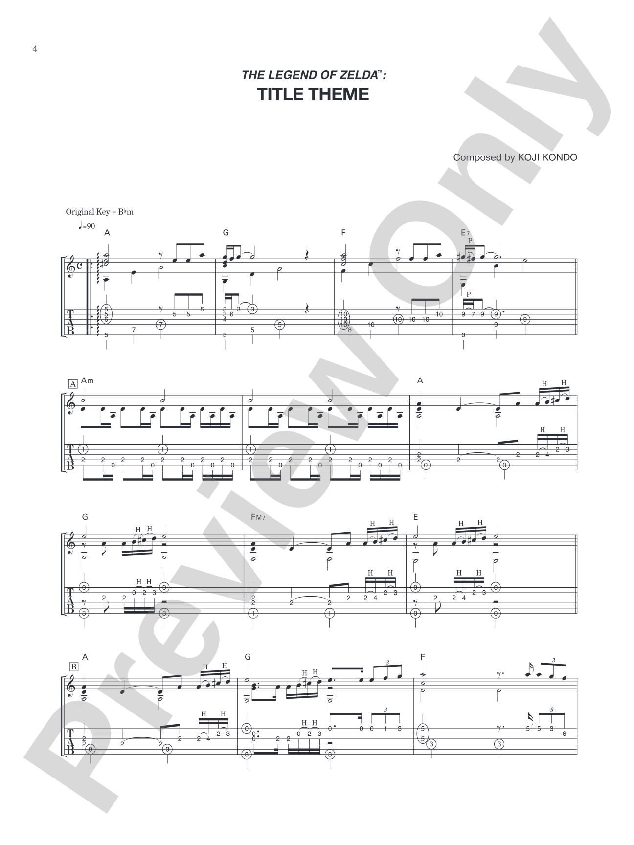 The Legend of Zelda™ Title Theme: Guitar Tab