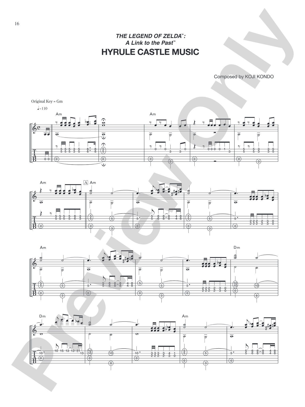 The Legend of Zelda™: A Link to the Past™ Hyrule Castle Music: Guitar Tab