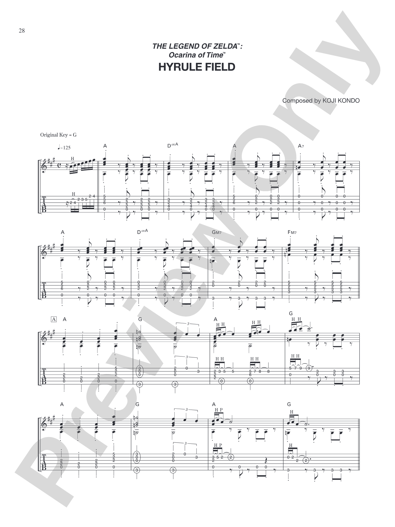 The Legend of Zelda™: Ocarina of Time™ Hyrule Field: Guitar Tab