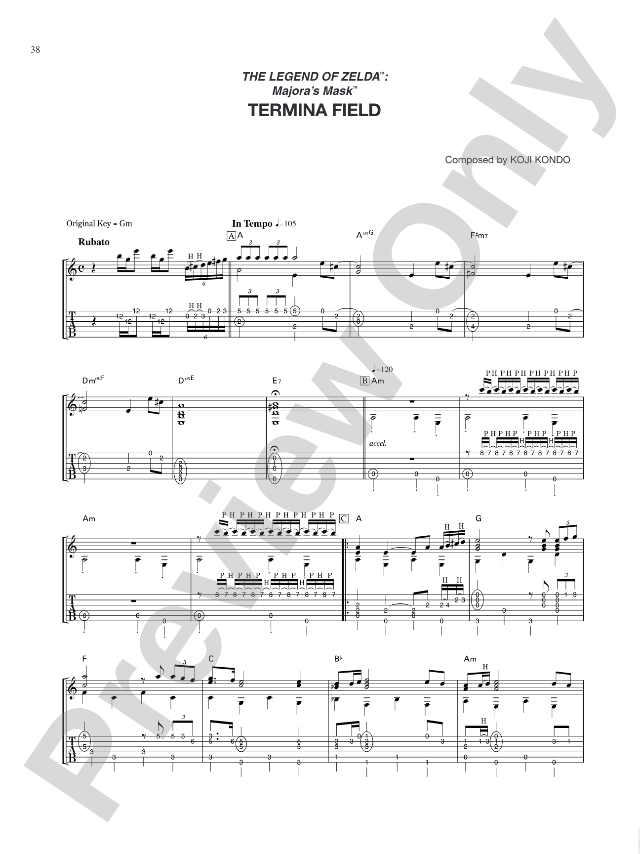 The Legend of Zelda™: Majora's Mask™ Termina Field: Guitar Tab