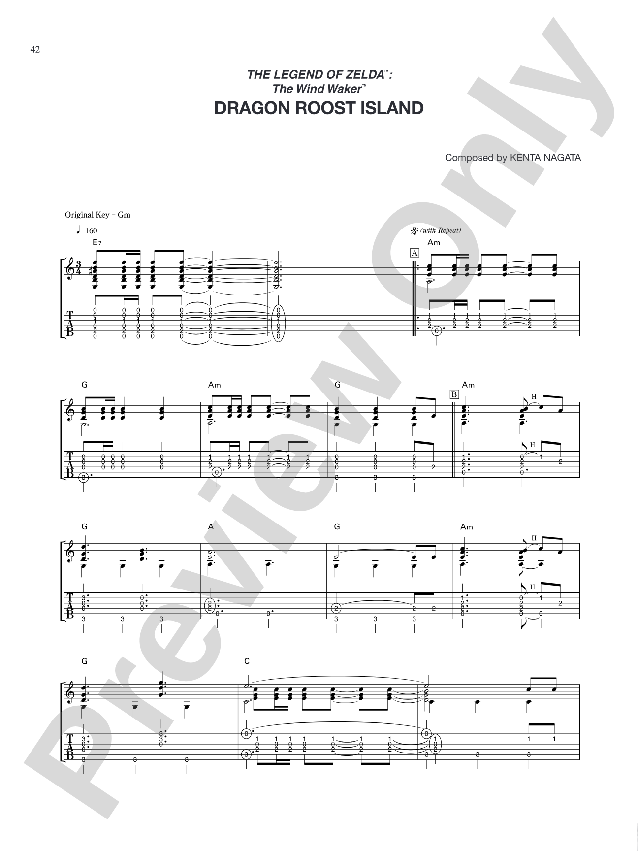 The Legend of Zelda™: The Wind Waker™ Dragon Roost Island: Guitar Tab