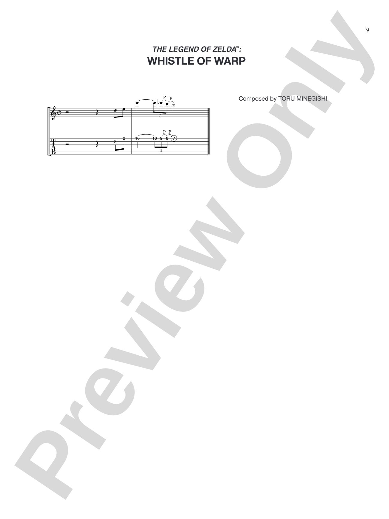 The Legend of Zelda™ Whistle of Warp: Guitar Tab