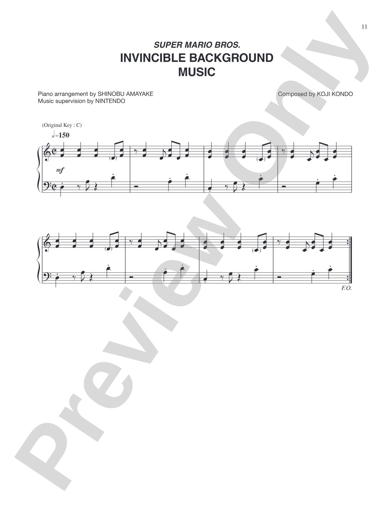 Super Mario Bros. Invincible Background Music: Piano