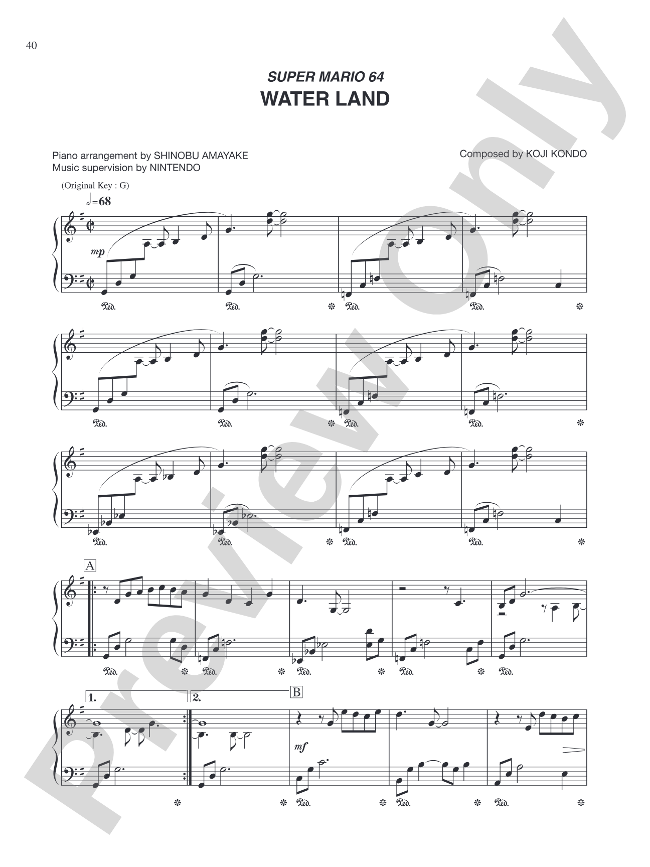 Super Mario 64 Water Land: Piano