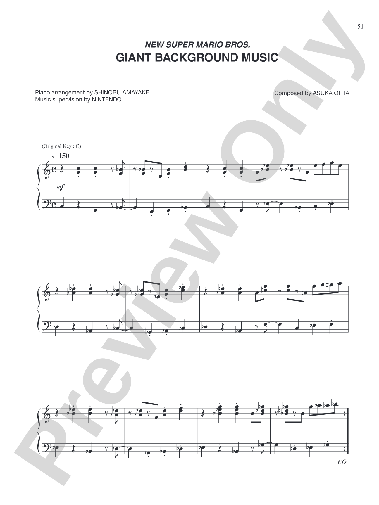 New Super Mario Bros. Giant Background Music: Piano