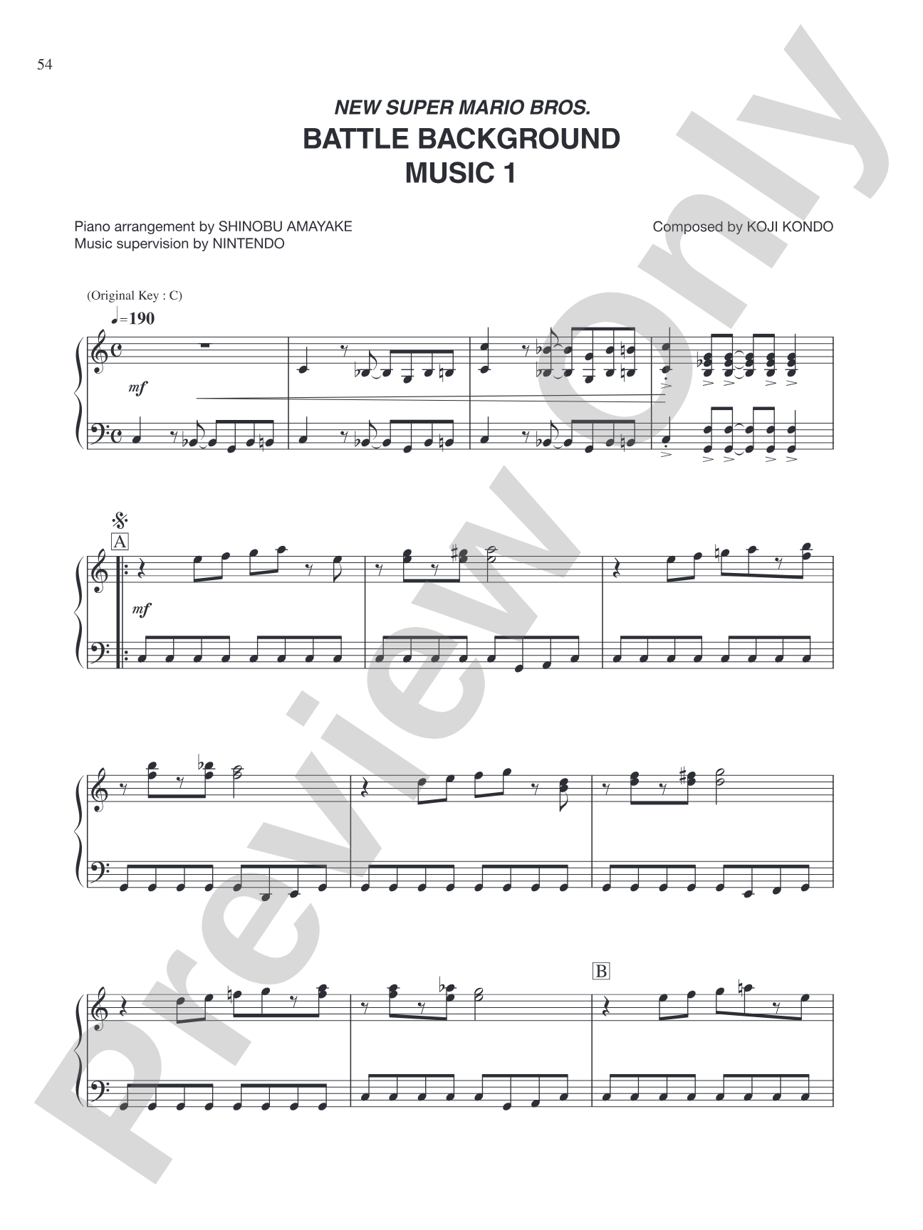 New Super Mario Bros. Battle Background Music 1: Piano