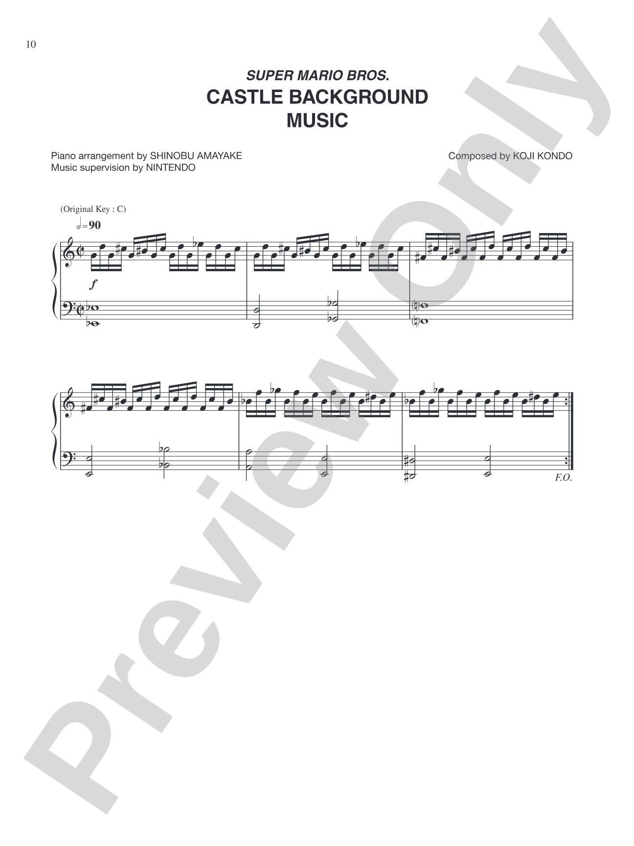 Super Mario Bros. Castle Background Music: Piano