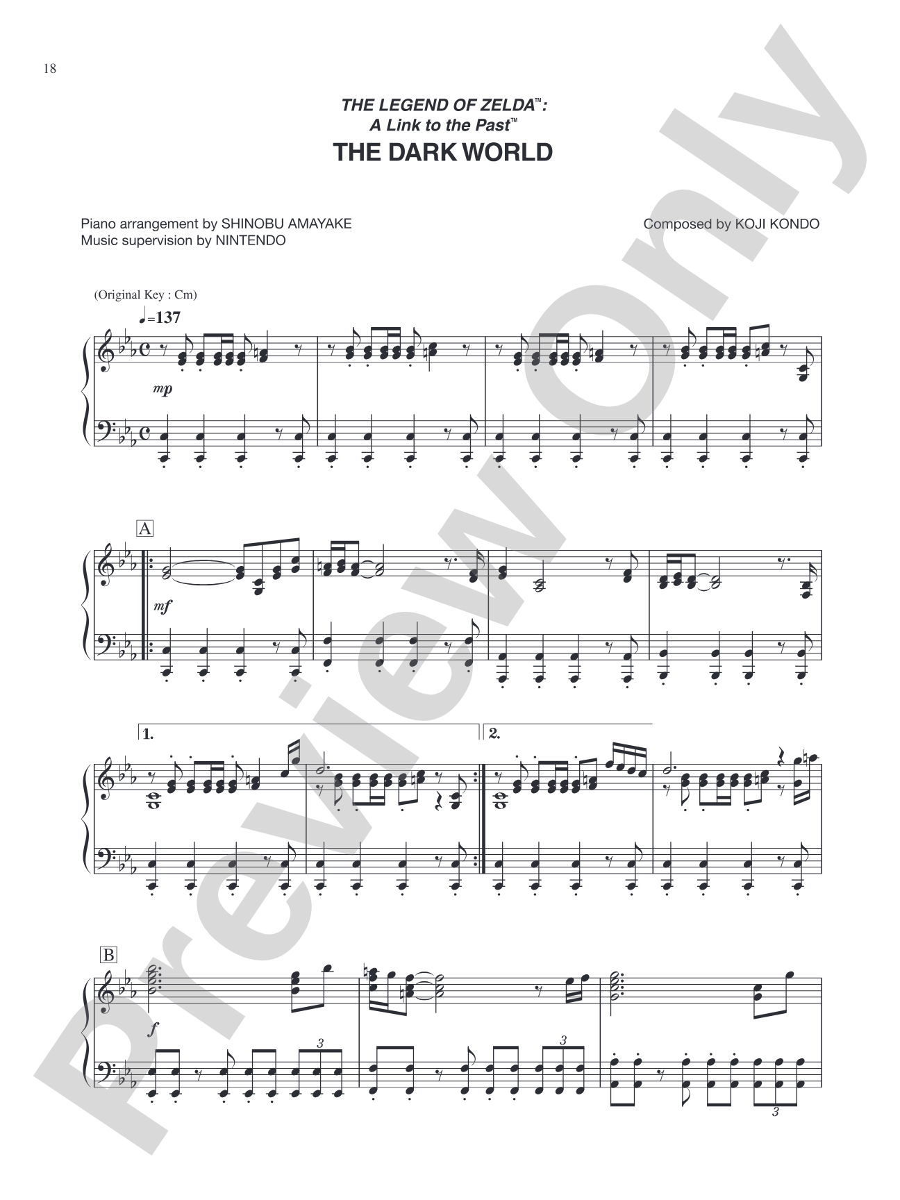 The Legend of Zelda™: A Link to the Past™ The Dark World: Piano