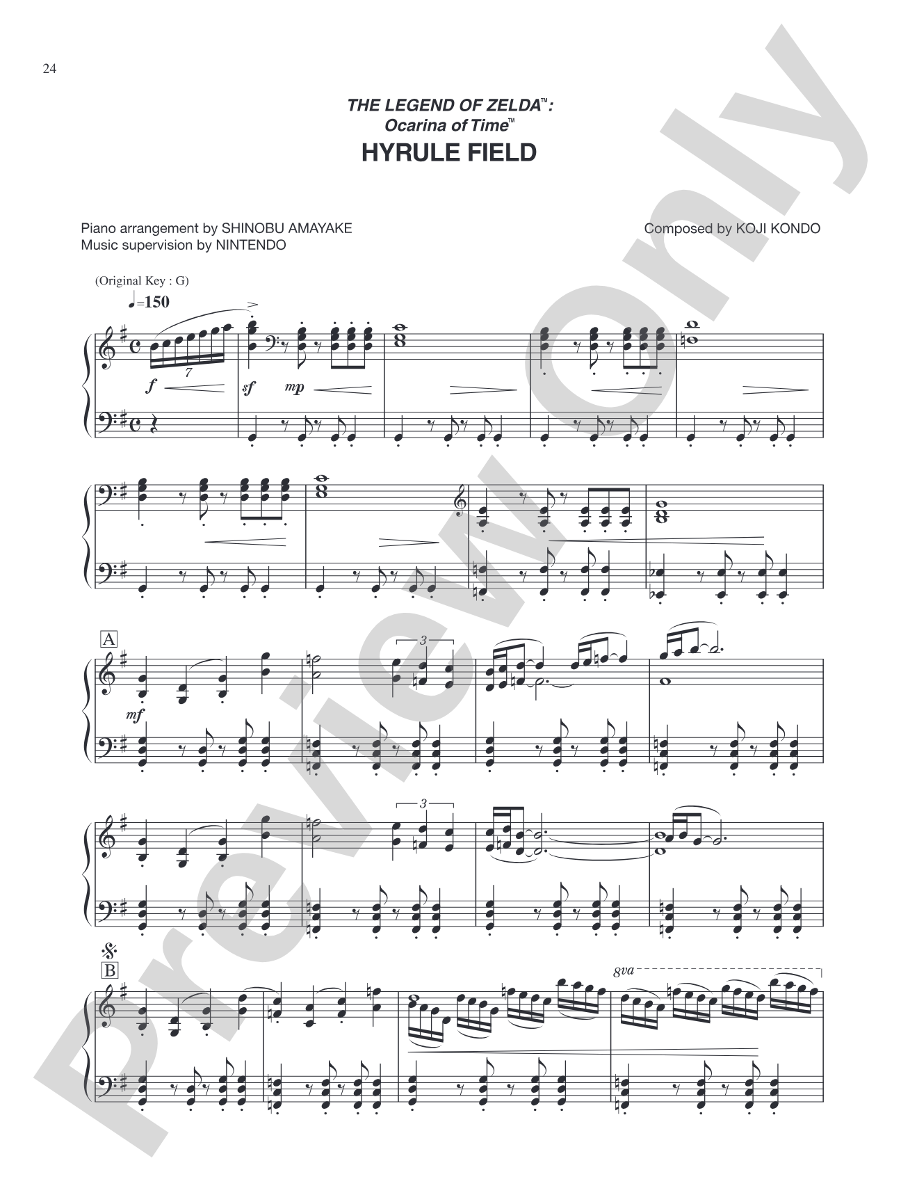 The Legend of Zelda™: Ocarina of Time™ Hyrule Field: Piano