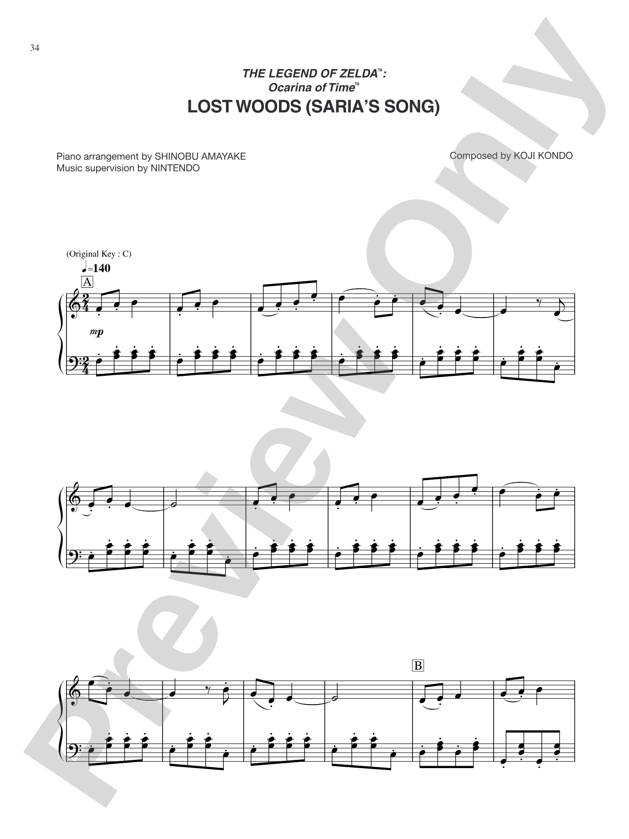 The Legend of Zelda™: Ocarina of Time™ Lost Woods: Piano