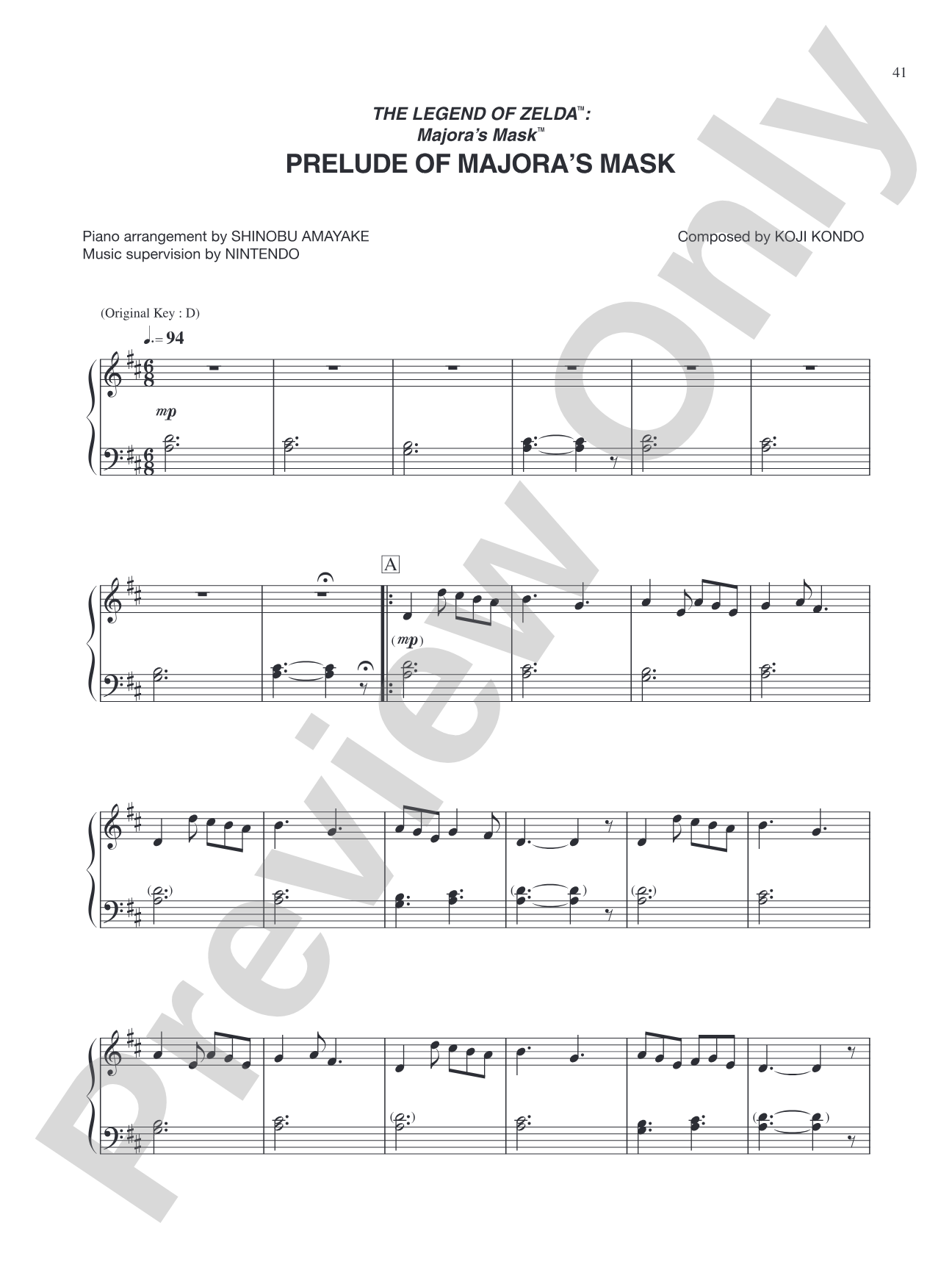 The Legend of Zelda™: Majora's Mask™ Prelude of Majoras Mask: Piano