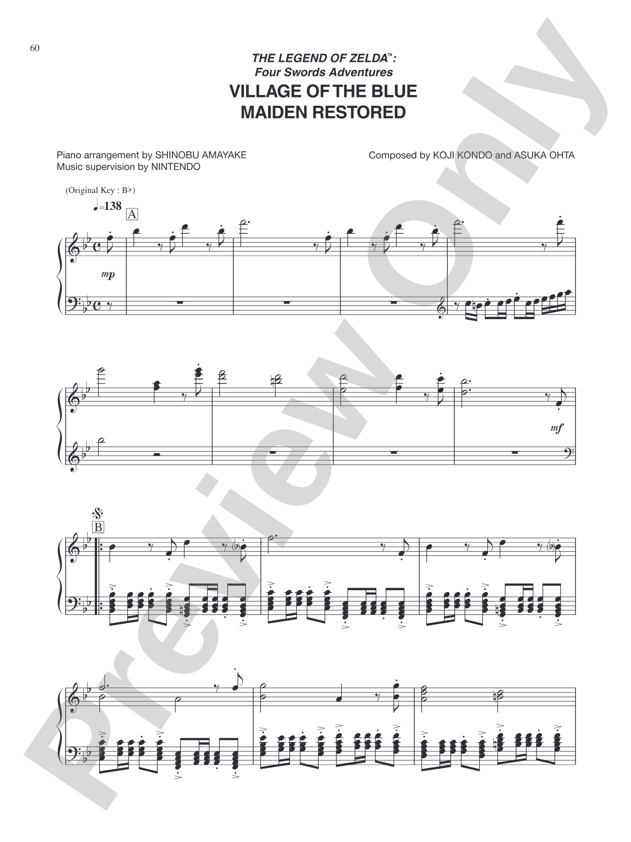 The Legend of Zelda™: Four Swords Adventures Village of the Blue Maiden Restored: Piano