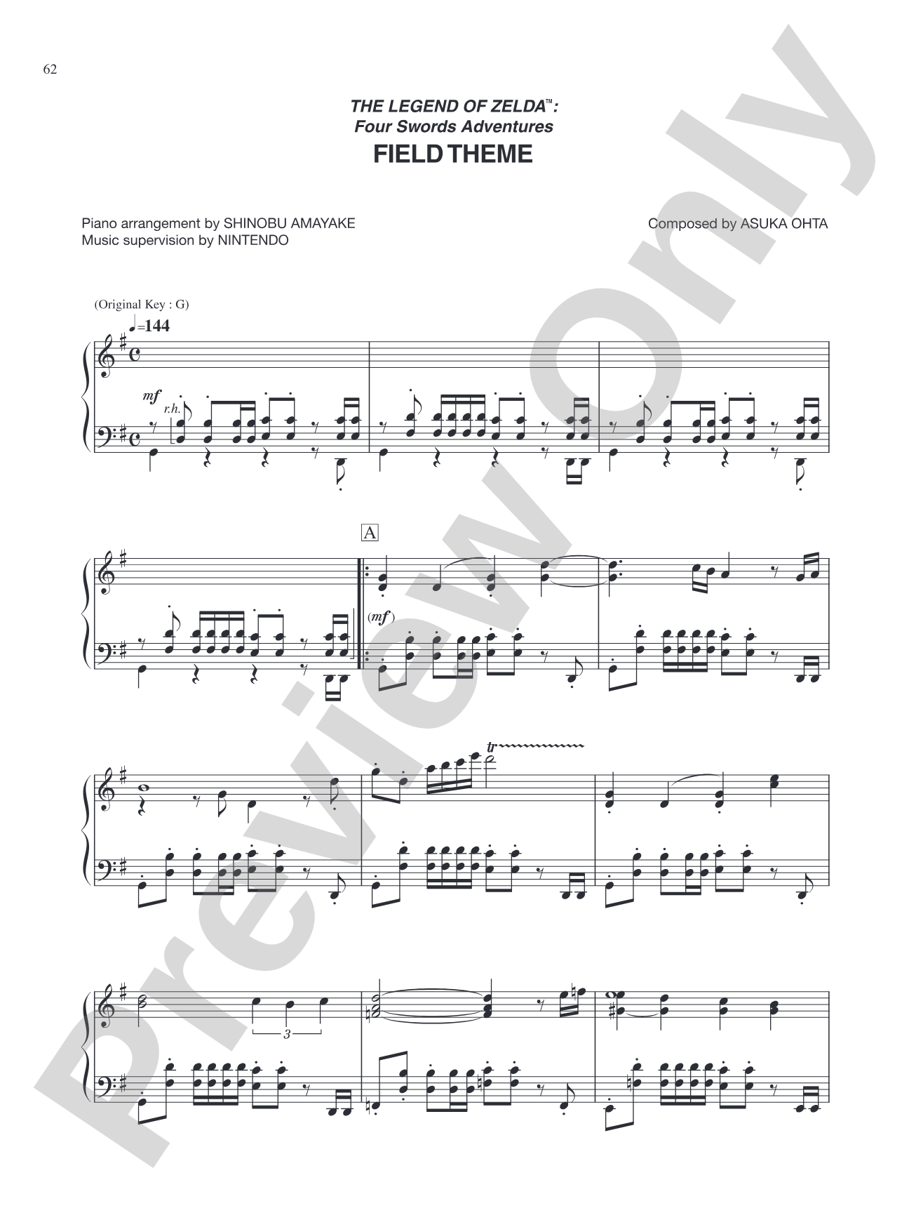 The Legend of Zelda™: Four Swords Adventures Field Theme: Piano