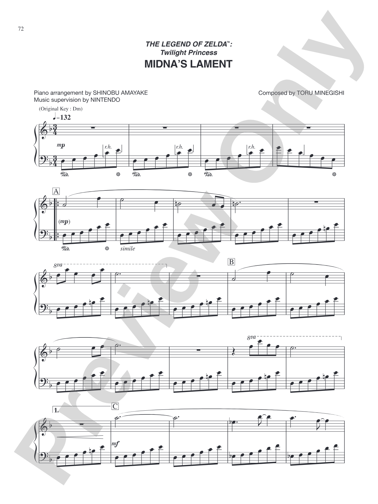 The Legend of Zelda™: Twilight Princess Midnas Lament: Piano