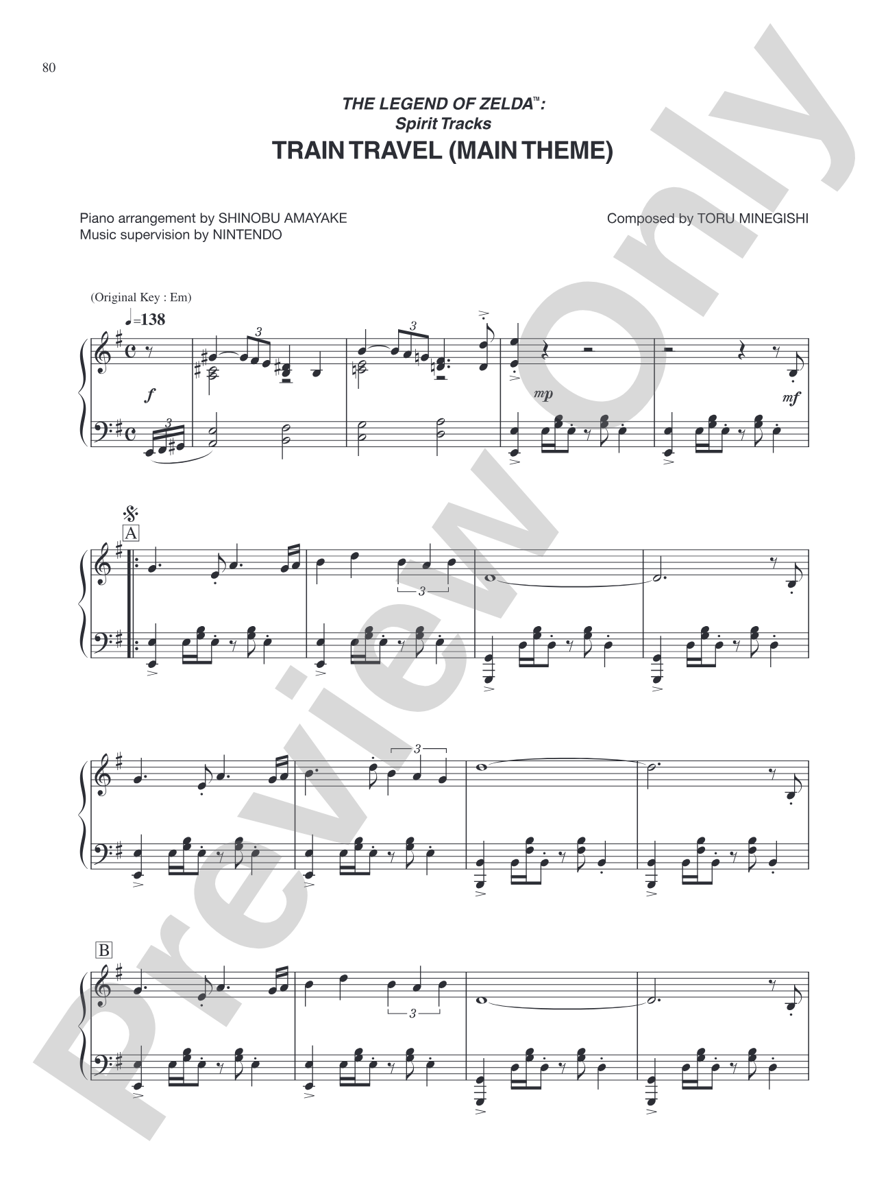 The Legend of Zelda™: Spirit Tracks Train Travel: Piano