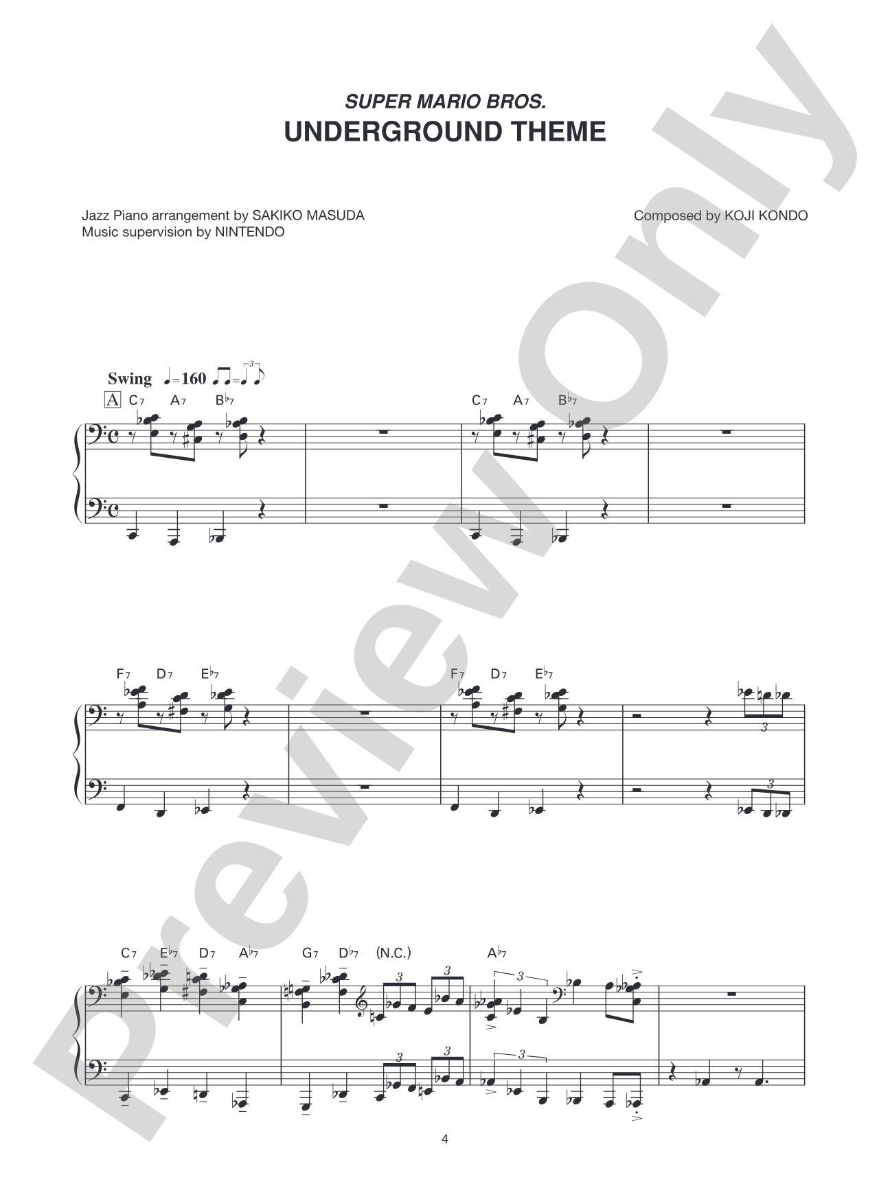 Super Mario Bros. Underground Theme: Piano