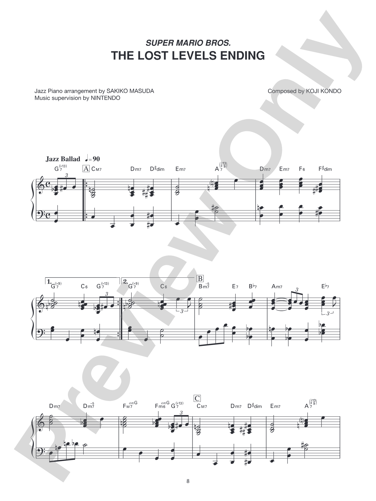 Super Mario Bros. The Lost Levels Ending: Piano