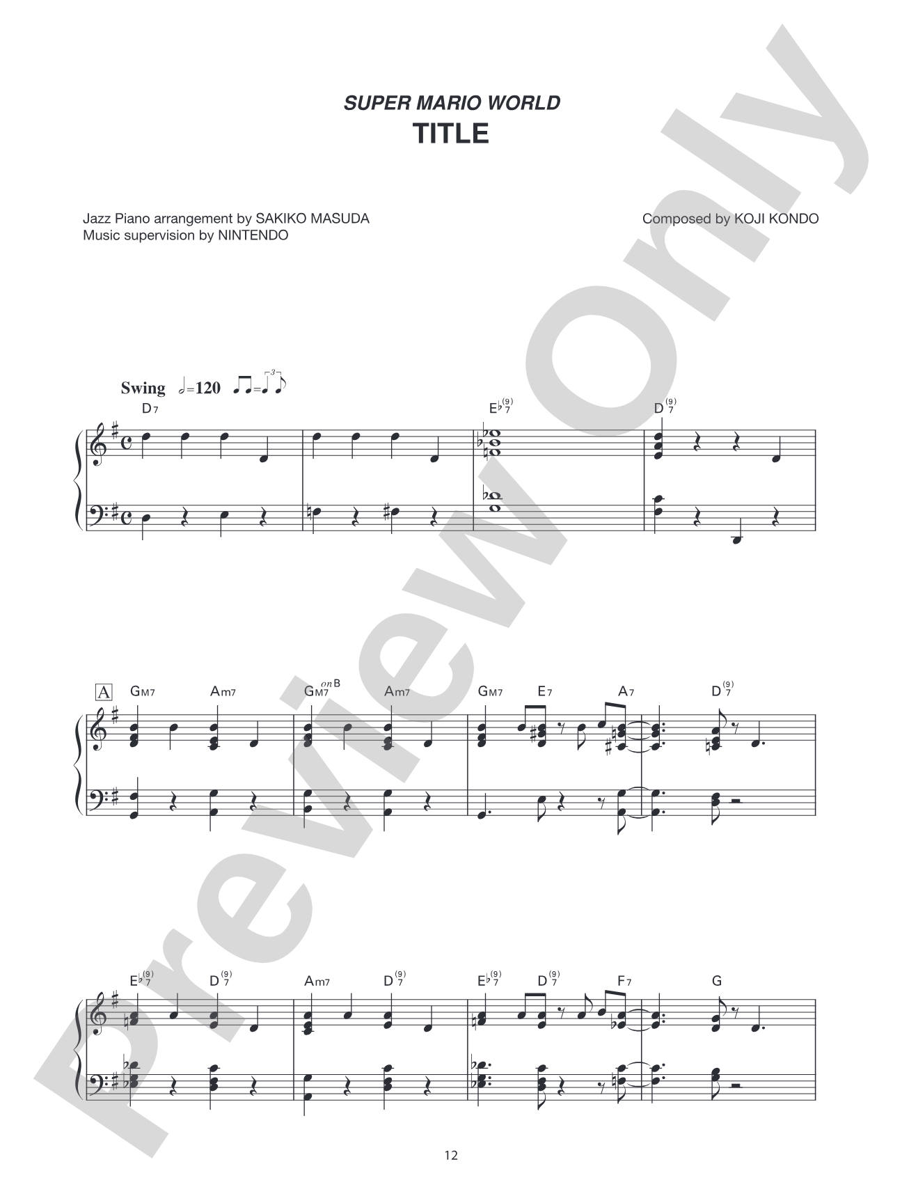 Super Mario World Title: Piano