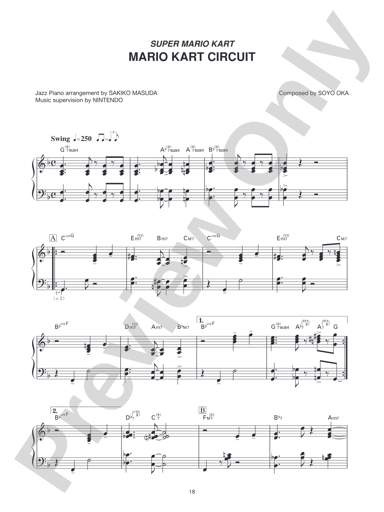 Super Mario Kart Mario Circuit: Piano