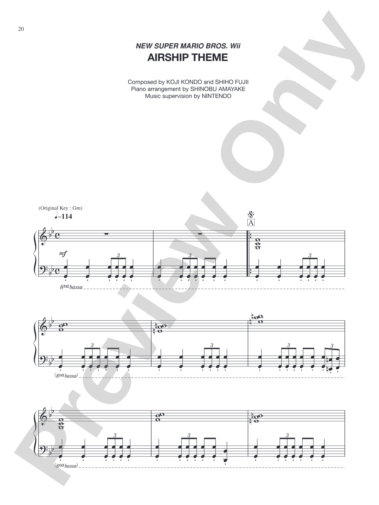 New Super Mario Bros. Wii Airship Theme: Piano