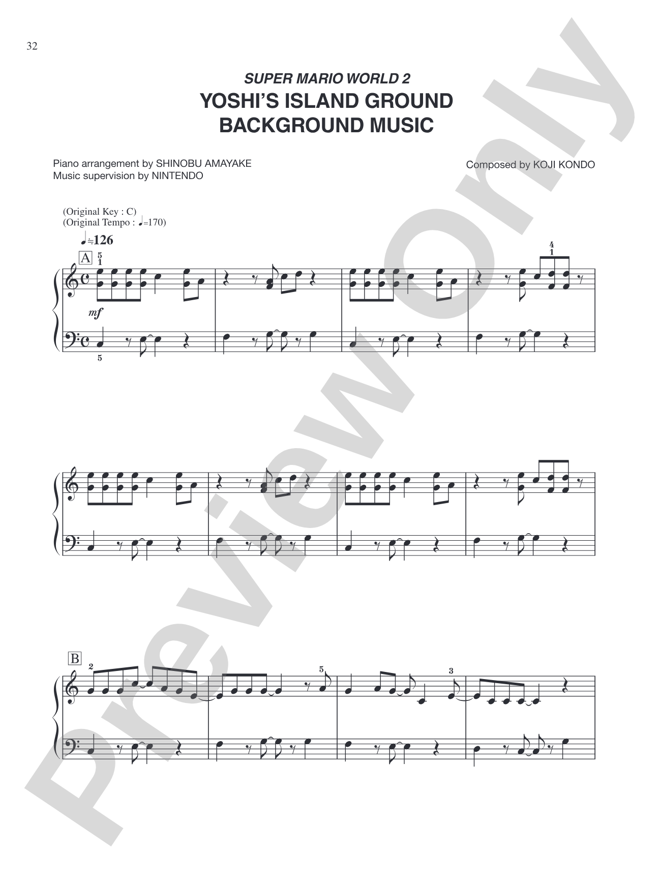Super Mario World 2 Yoshis Island Ground Background Music: Easy Piano