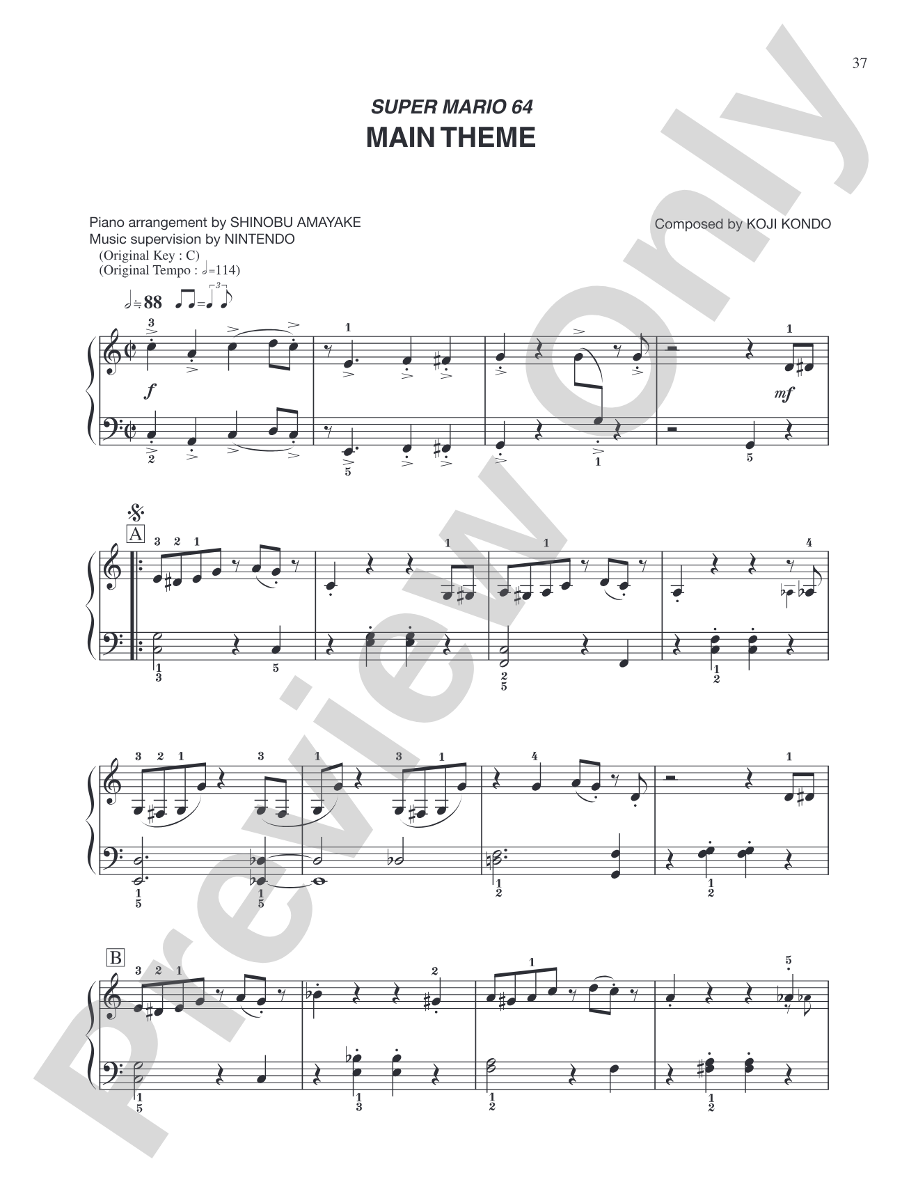 Super Mario 64 Main Theme: Easy Piano