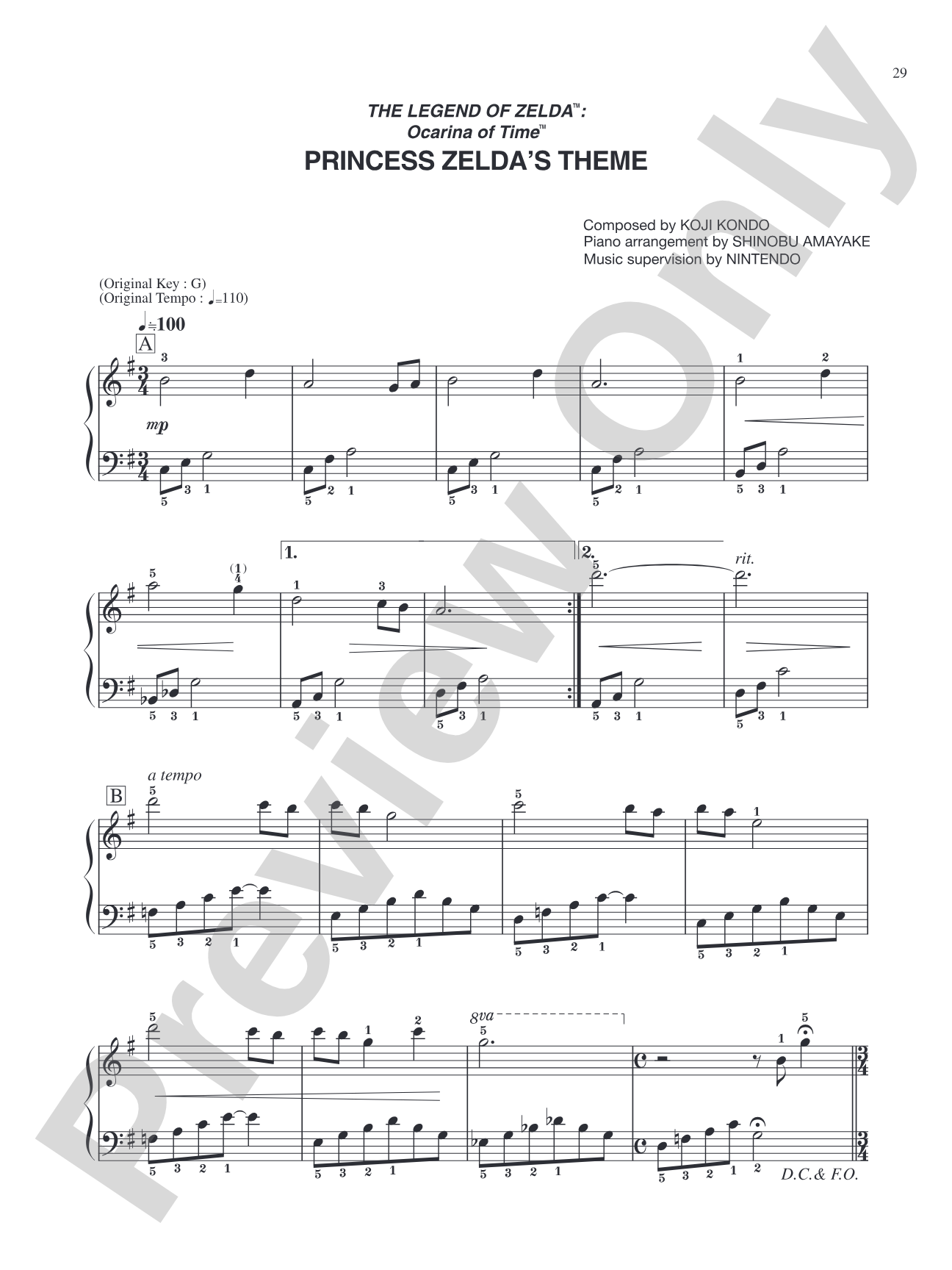 The Legend of Zelda™: Ocarina of Time™ Princess Zeldas Theme: Easy Piano