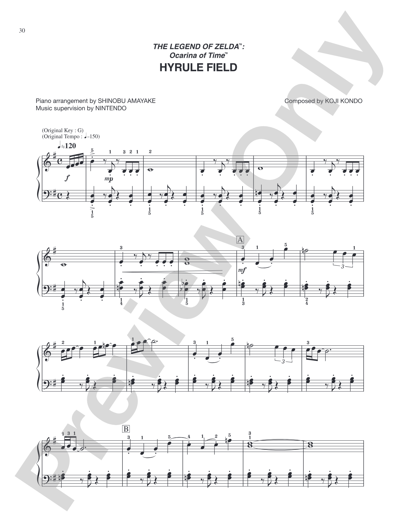 The Legend of Zelda™: Ocarina of Time™ Hyrule Field: Easy Piano