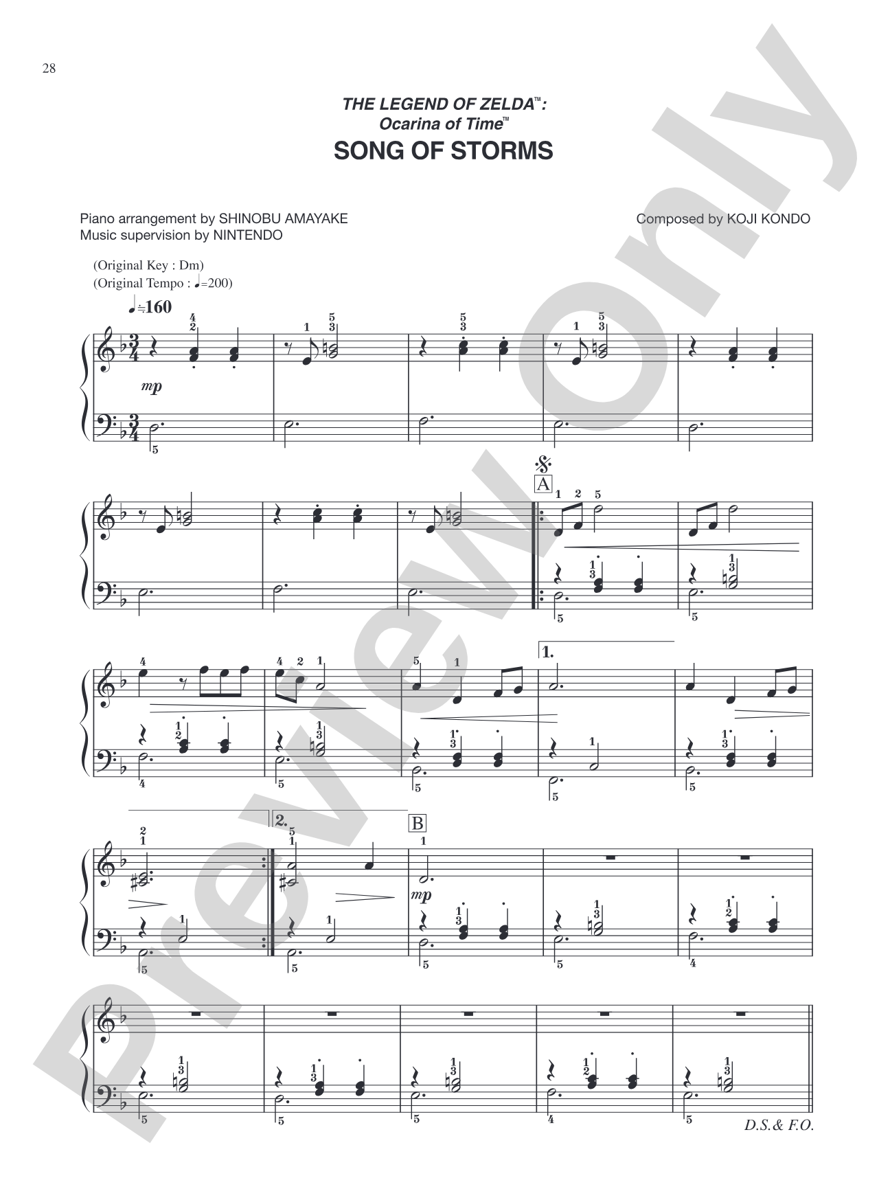 The Legend of Zelda™: Ocarina of Time™ Song of Storms: Easy Piano