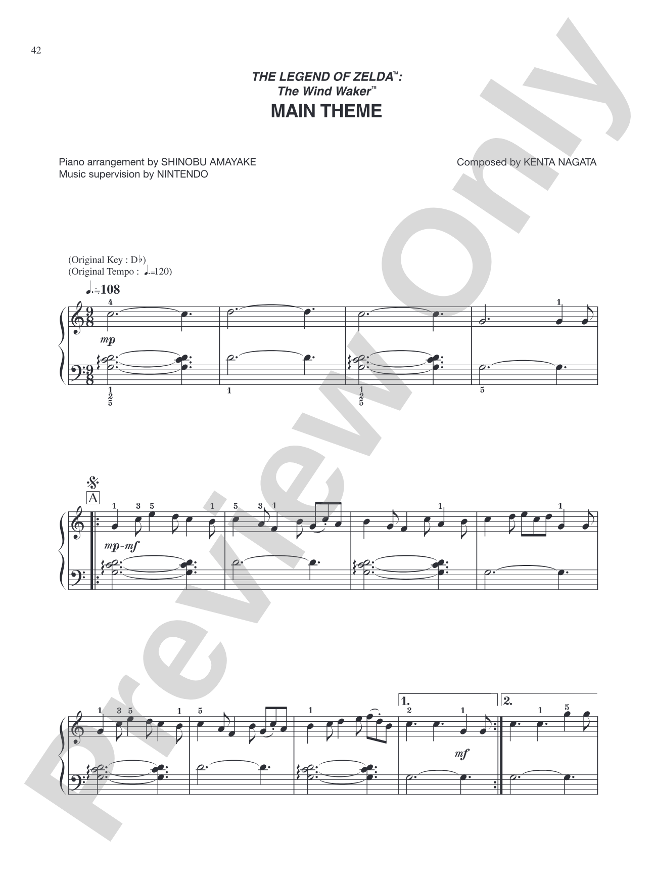 The Legend of Zelda™: The Wind Waker™ Main Theme: Easy Piano