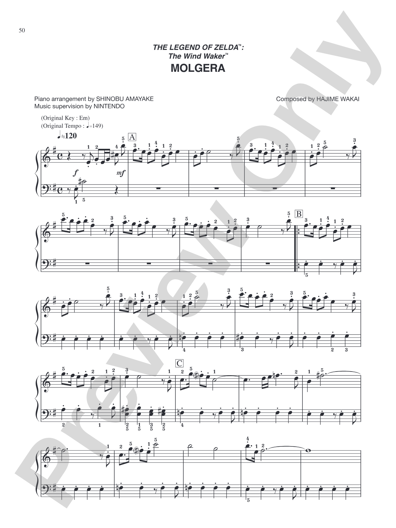 The Legend of Zelda™: The Wind Waker™ Molgera: Easy Piano