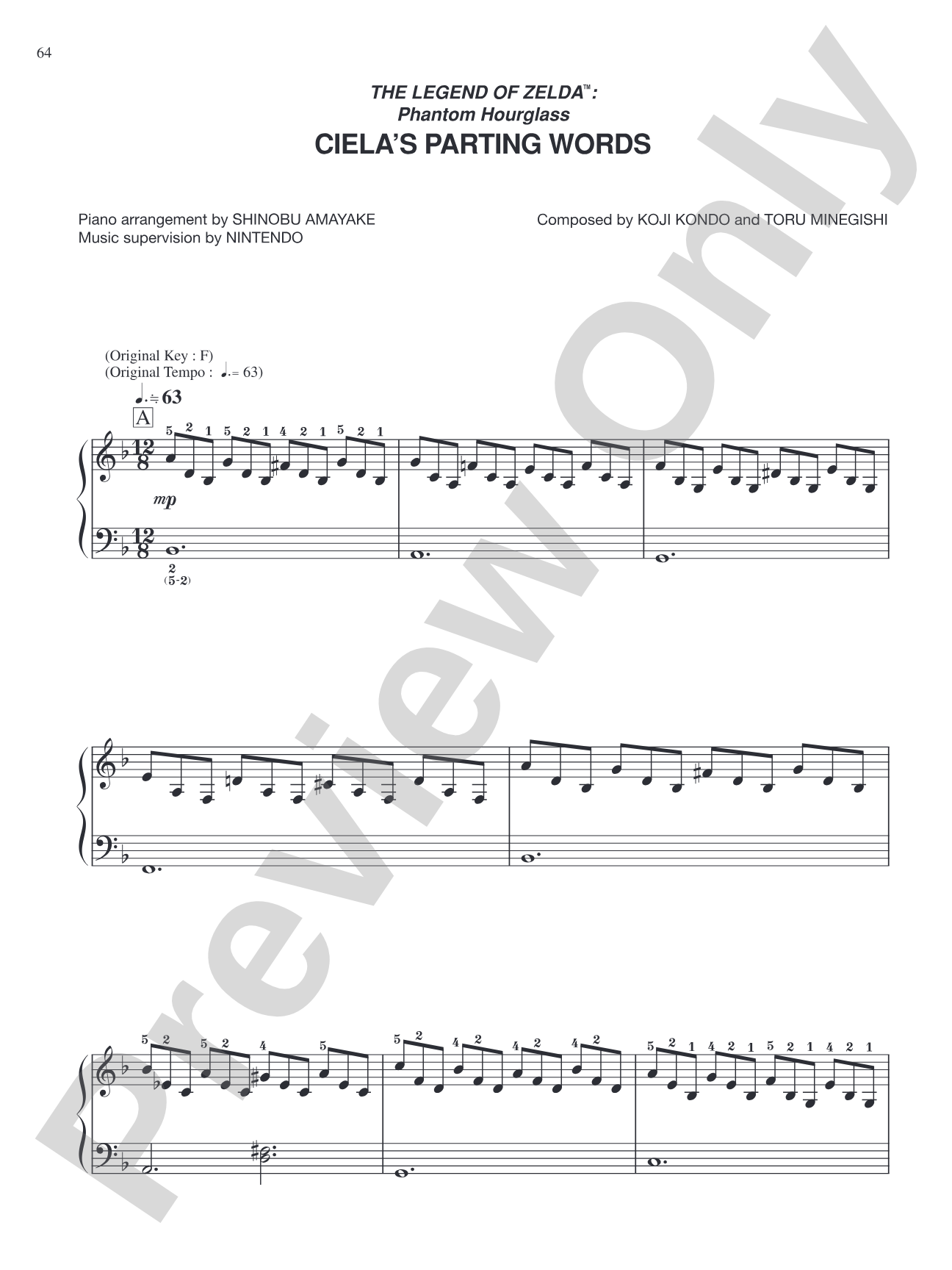The Legend of Zelda™: Phantom Hourglass Cielas Parting Words: Easy Piano