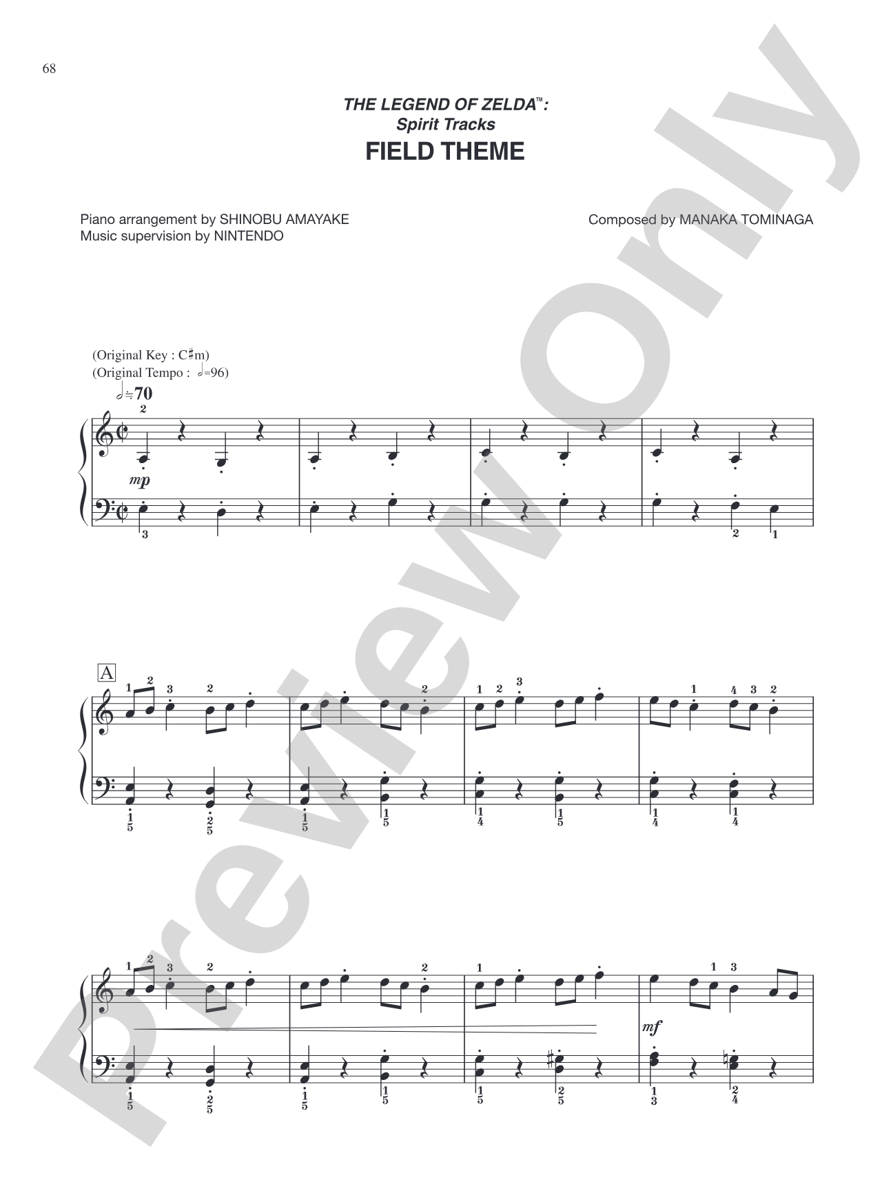 The Legend of Zelda™: Spirit Tracks Field Theme: Easy Piano