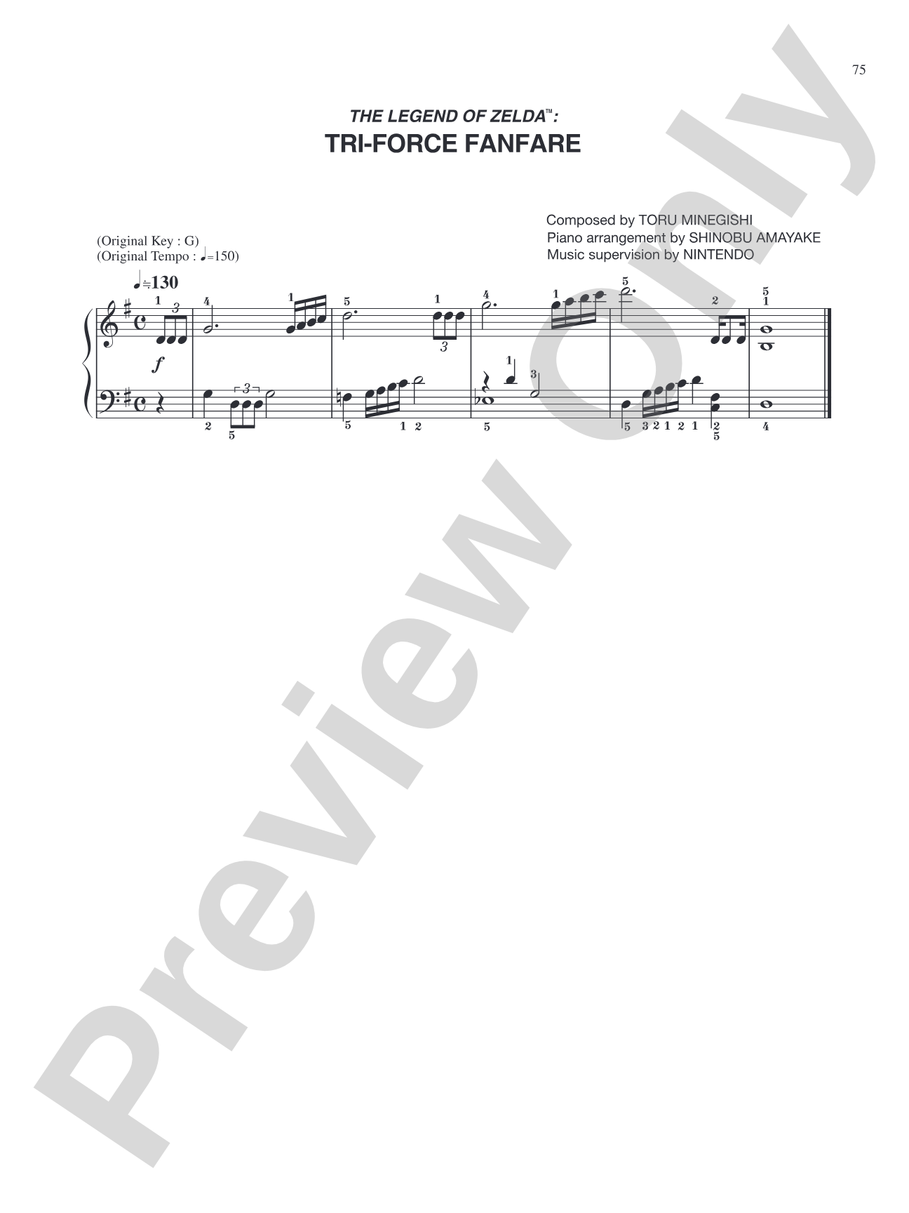 The Legend of Zelda™ Tri Force Fanfare: Easy Piano