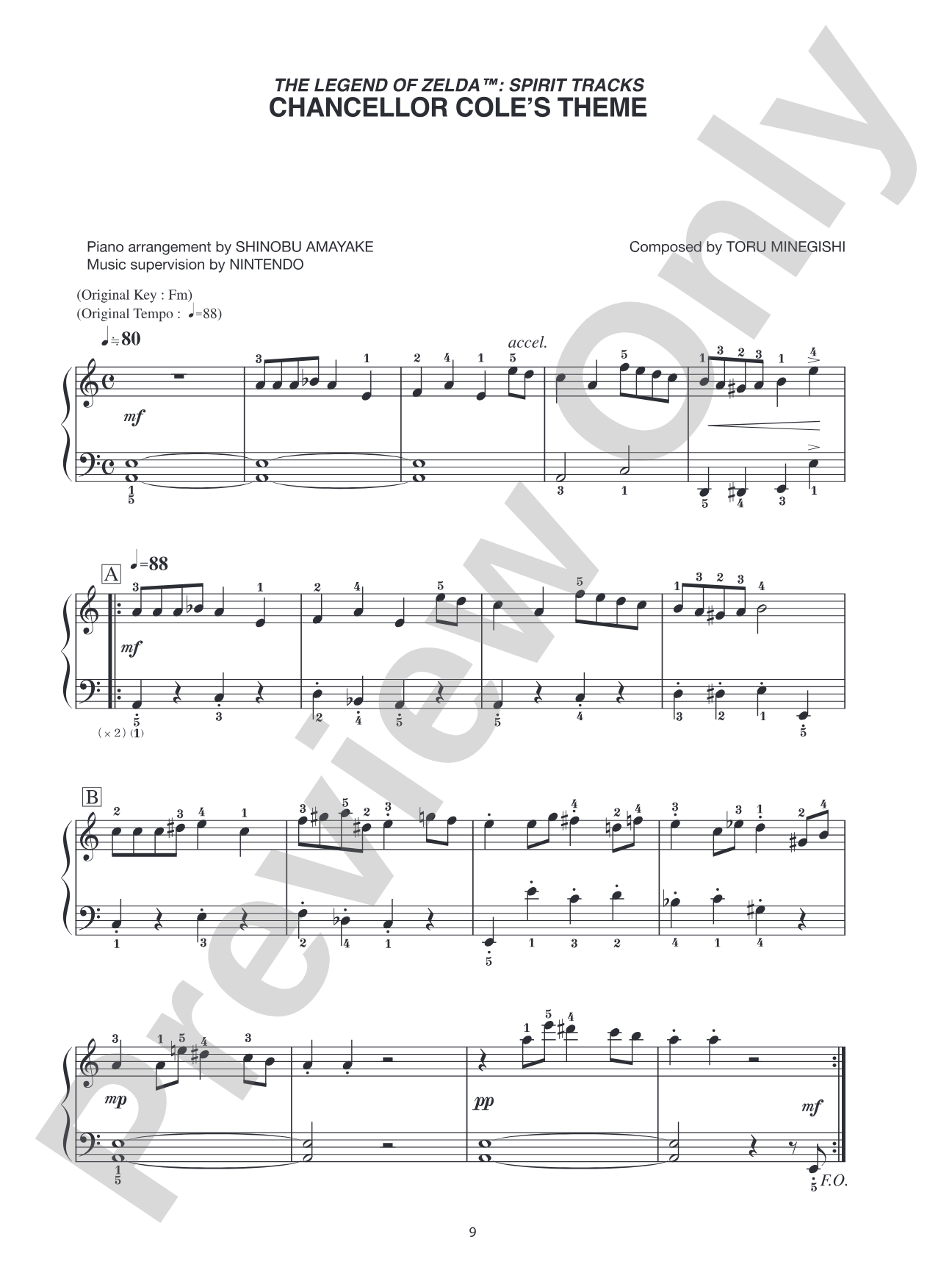 The Legend of Zelda™: Spirit Tracks Chancellor Coles Theme: Easy Piano