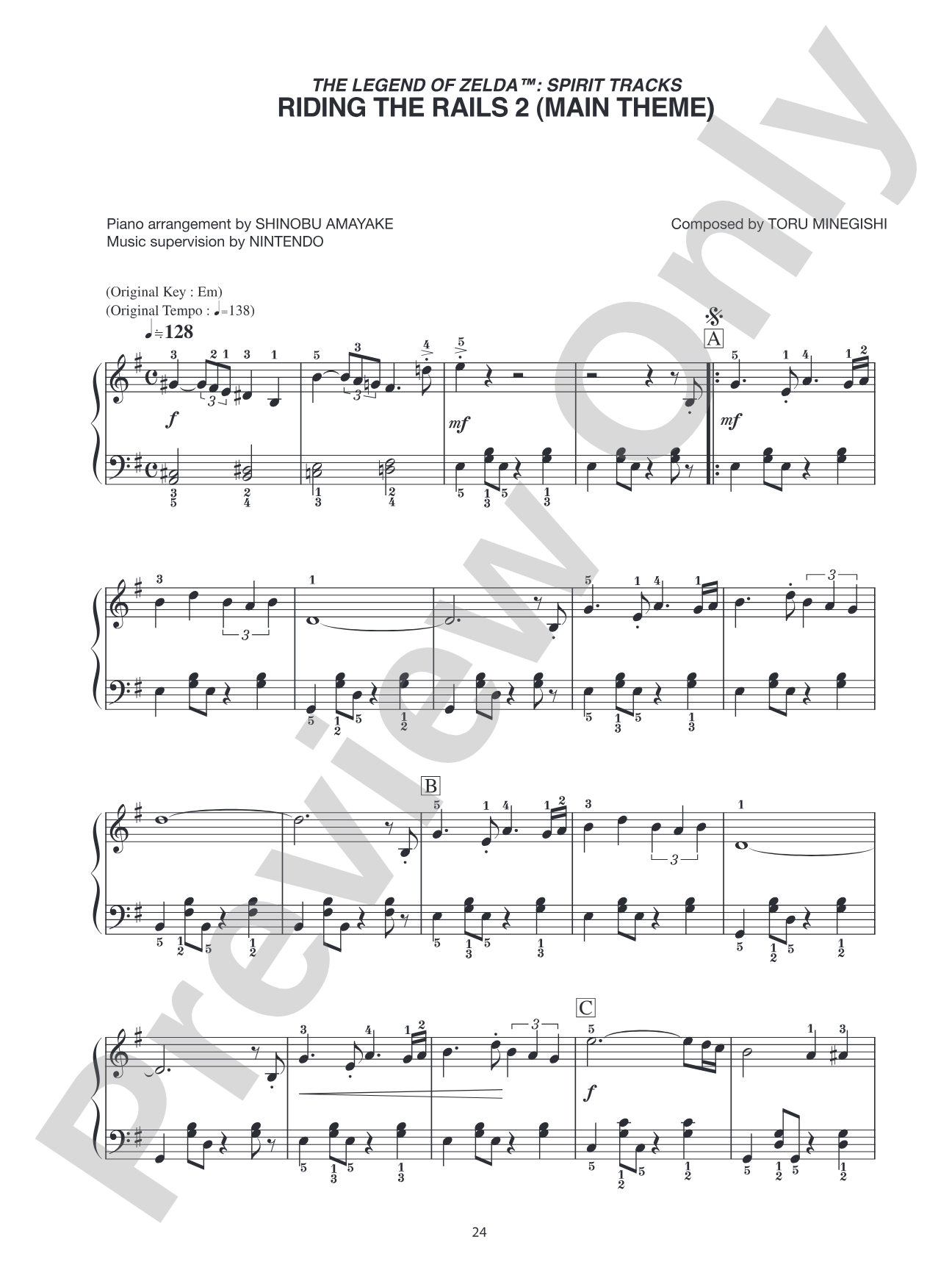 The Legend of Zelda™: Spirit Tracks Riding the Rails 2: Easy Piano