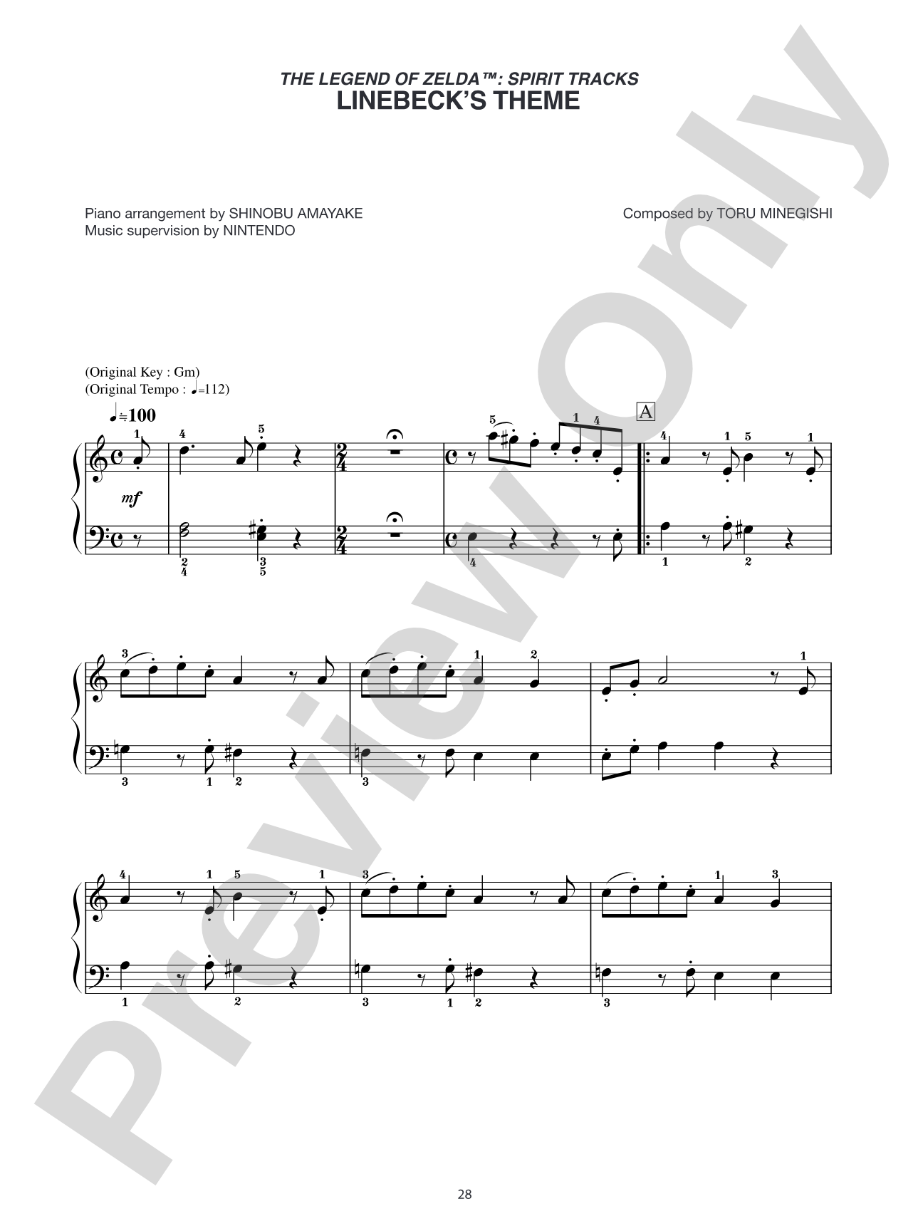 The Legend of Zelda™: Spirit Tracks Linebecks Theme: Easy Piano