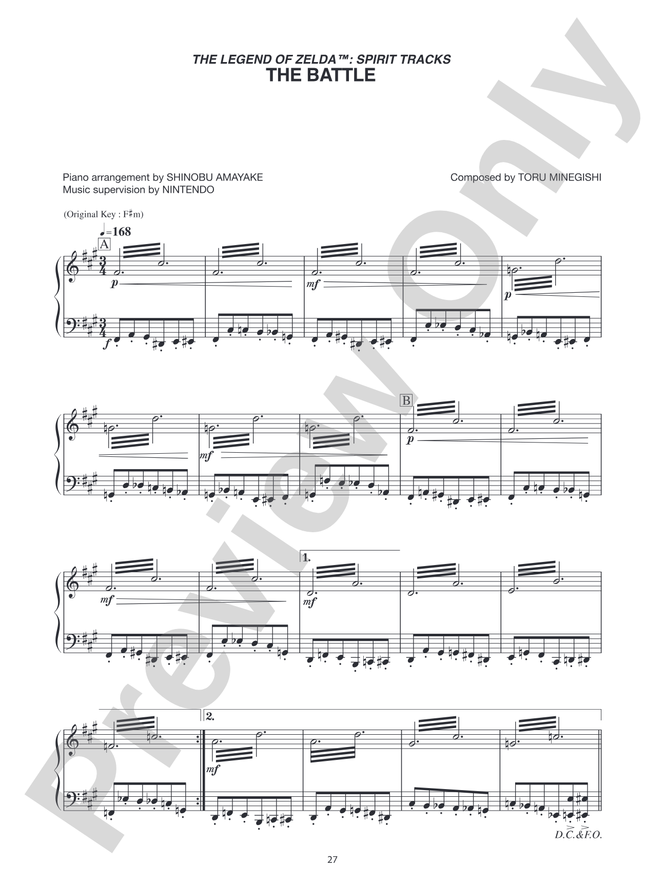 The Legend of Zelda™: Spirit Tracks The Battle: Piano