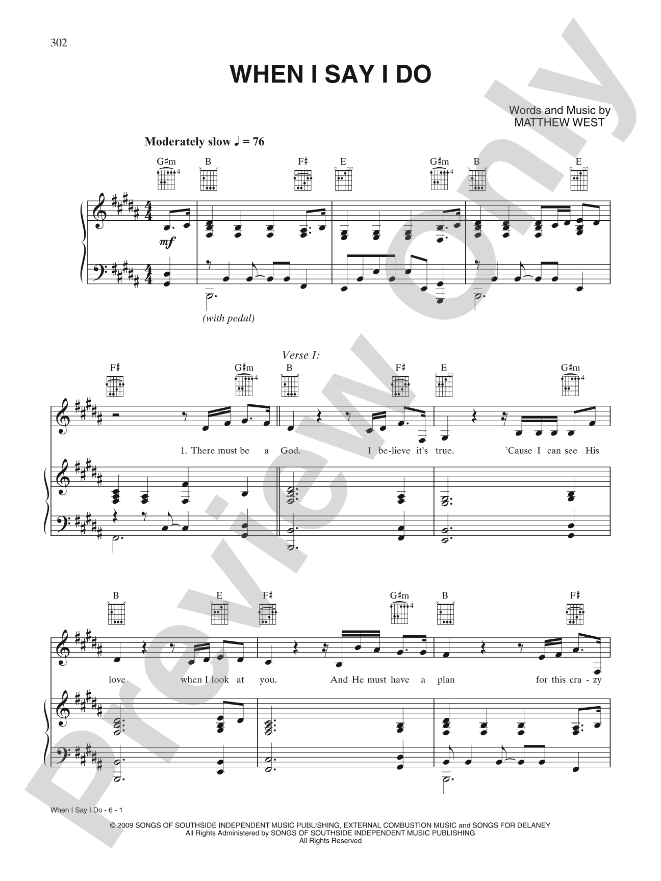 When I Say I Do: Piano/Vocal/Chords