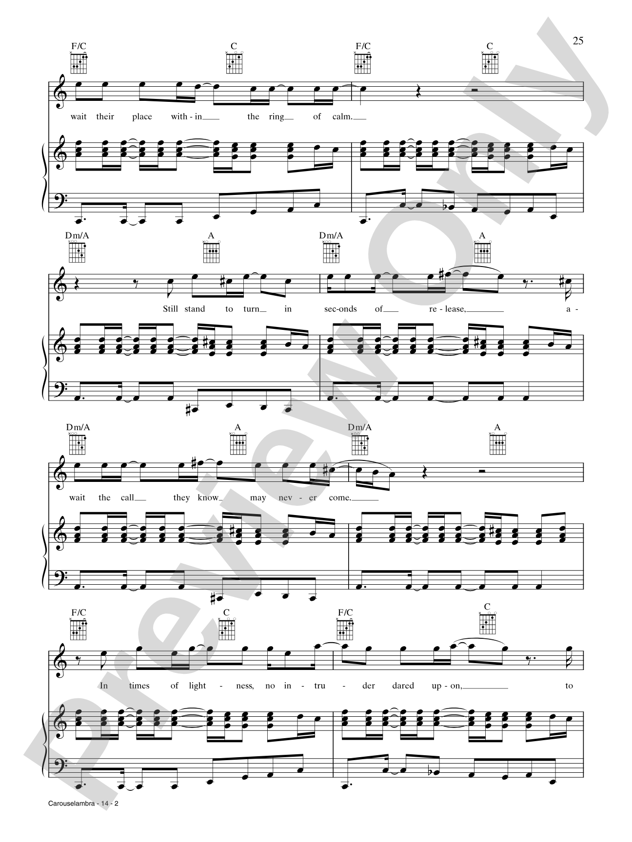 Carouselambra: Piano/Vocal/Chords